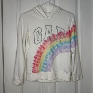 GAP Kids White Hoodie with Colorful tie dye Design size XL (12)